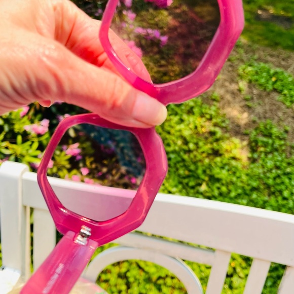 Pink Hexagonal Sunglasses - Picture 3 of 3